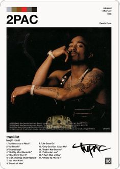 the back cover of 2pac's new album, tracklet with an image of rapper