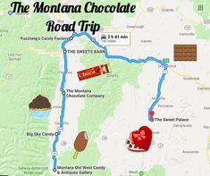 the road map for the montana chocolate road trip