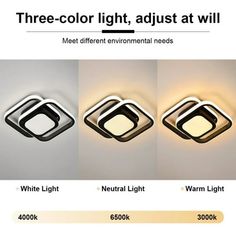 three color light, adjust at will and white light with warm light on the wall