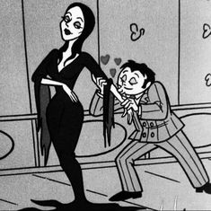 an animated image of a man being held by a woman