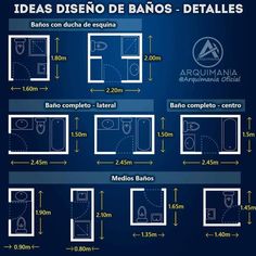 the diagram shows how to use different sizes and colors for bathroom decor, including shower stalls