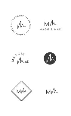 the logos for photography studio, maggie mae