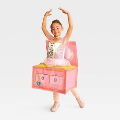 Help your kid take their performance to the next Halloween party with the Kids' Music Box Ballerina with Sound Halloween Costume Dress from Hyde & EEK! Boutique™. Made from lightweight material, this ballet costume dress includes a rose-embellished choker and a pink dress designed like a music box. Plus, this costume produces sound for extra fun and comes with the three required AAA batteries. Hyde & EEK! Boutique™: Thrilling delights. Curious oddities. Rockette Costume Halloween, Toddler Costume Ideas Girl, 90s Toys Costumes, Girls Halloween Costumes Diy, Creative Kids Costumes, Creative Kids Halloween Costume, Brother Sister Halloween Costumes, Astronaut Halloween Costume, Ballerina Halloween Costume