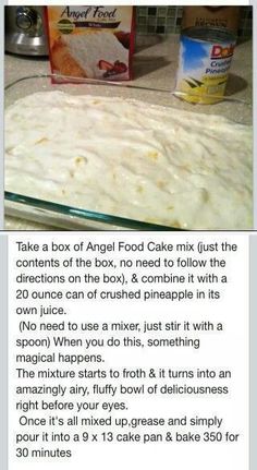 the recipe for angel food cake mix is shown