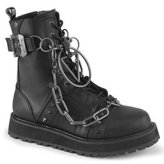 VALOR-204 Men's Boots Vampire Shoes Men, Emo Shoes Men, Gothic Shoes Men, Edgy Chain Boots For Streetwear, Punk Style Chain Boots For Streetwear, Slay Shoes, Boots With Chains, Emo Shoes, Strega Fashion