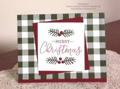 a merry christmas card on a doily