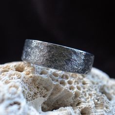 "Rustic Titanium Ring, Chaotic texture Titanium Ring, handmade engraving, Wedding Band Ring. Each Titanium ring is handcrafted out of a solid piece of Grade 2 Titanium in an extremely time-consuming process to create a truly unique ring, this ring is 100% handmade forged from a single piece of titanium plate using traditional blacksmithing techniques of fire and hammer, due to the production method, each ring will be unique with hand-carved Chaotic texture. Want this ring but are unsure of your Anodized Titanium, Titanium Ring, Men's Wedding Ring, Wedding Band Ring, Titanium Rings, Unique Ring, Ring Sizer, Grade 2, Mens Wedding Bands