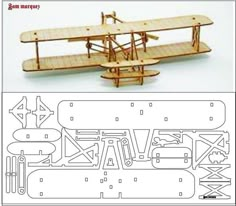 the plans for an airplane are shown in three different sizes and shapes, including one with two wings