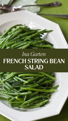 Ina Garten French String Bean Salad Tomato Green Bean Salad, String Bean Salad, French Salad, Green Bean Salad Recipes, Green Bean Salad, String Beans, Dijon Vinaigrette, Healthy Side Dish