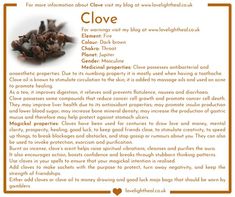 the recipe for clove is shown in an orange and white frame with words above it