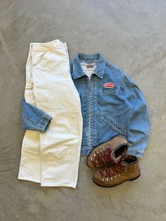 Shop our vintage collection here! Denim On Denim Outfit Men, Vintage Streetwear Men, Uniqlo Outfit, Harry Outfits, Denim Outfit Men, Swag Outfits Men, Thrifted Outfits, Jean Vintage