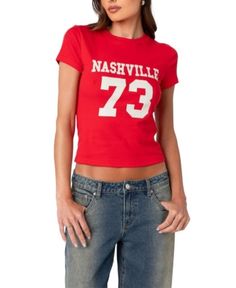 Edikted Nashville T Shirt Nashville, Usa Outfits, 13th Birthday Gifts, Usa Outfit, 13th Birthday, Baby Tee, Christmas List, Womens Shirts, Pick Up