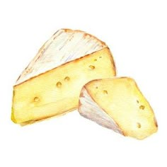 two slices of cheese are shown in this drawing