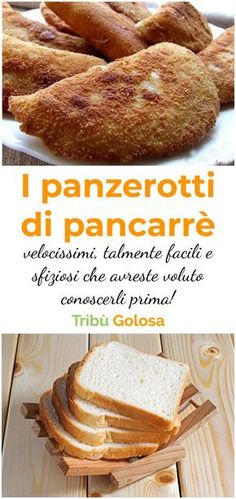 an image of breads and other foods on a plate with the words i panzeroti di pancarre