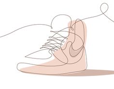 a line drawing of a person's foot and shoe laces