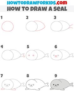 how to draw a cartoon sealfish for kids step by step drawing instructions with pictures