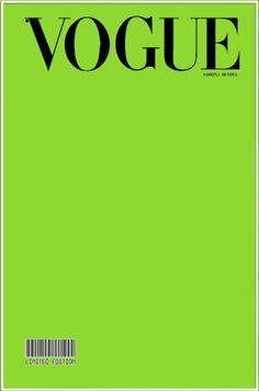 a green cover with the word voge written in black and white on top of it