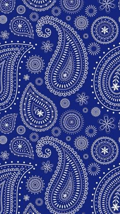 a blue and white paisley pattern