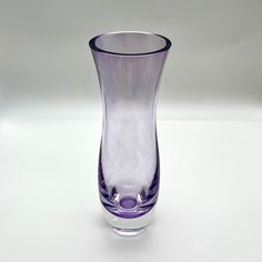 Tall c. 1980s Holmegaard style Danish Modern light translucent lavender purple glass vase. 10"H x 3.25"Dia. Excellent vintage condition. Hand Painted Pottery, Pottery Marks, Light Lavender, Modern Light, Lavender Purple, Purple Glass, Pottery Painting, Philadelphia Pa, Danish Modern