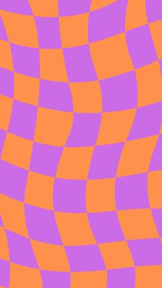 an orange and pink checkerboard pattern that looks like it is going to fall