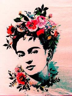 an image of fridace with flowers in her hair