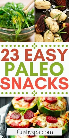 23 easy paleo snacks with text overlay