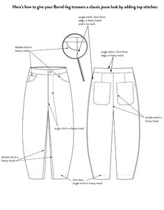 the front and back view of a women's pants with measurements for each side