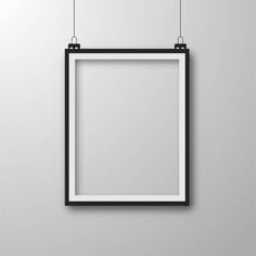 an empty frame hanging on the wall