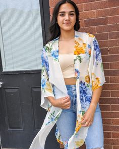 Elevate your look with our Chiffon Floral Kimono Cardigan! Lightweight, breezy, and perfect for layering. 🌸🍃 #FloralFashion #BreezyLayers #KimonoCardigan #JQClothingCo Chiffon Kimono Cardigan, Floral Kimono Cardigan, Chiffon Kimono, Chiffon Floral, Floral Fashion, Floral Kimono, Kimono Cardigan, Floral Chiffon