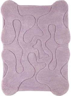 a purple rug with wavy lines on it