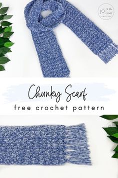 the chunky scarf is free crochet pattern and it's easy to make