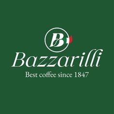 the logo for bazzarrili coffee since 1897, with an italian flag in the background