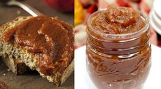 there are two pictures one has peanut butter and the other has jelly