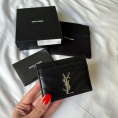 Ysl Cassandre Matelass Card Case Black. Great Condition. Used Very Gently. Saint Laurent Card Holder, Ysl Card Holder, Saint Laurent Accessories, Key Card Holder, Card Holders, Card Case, Yves Saint Laurent, Saint Laurent, Card Holder