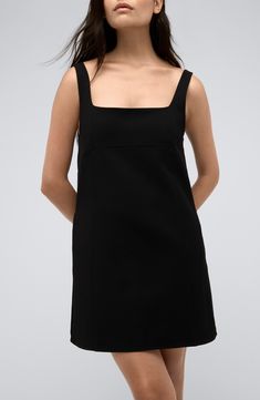 An open back brings breezy energy to this loose-hanging shift dress that has clean edges to elevate the vibe. Hidden back-zip closure Square neck Sleeveless Lined 95% polyester, 5% elastane Hand wash, dry flat Imported Black Square Neck Dress, Bar Back, Square Neck Dress, Shift Dress Black, The Vibe, Black Square, Nordstrom Dresses, Kenneth Cole, Sheath Dress