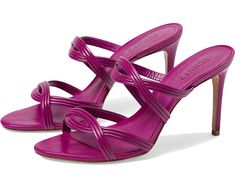 Schutz Brynn Casual | Zappos.com Dark Pink Heels, Stylish Heels, Elegant Heels, Cerise Pink, Casual Heels, Pink Heels, Kpop Fashion Outfits, Toe Designs, Casual Sandals