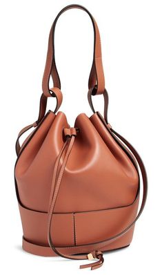 Loewe balloon leather bucket bag in tan at nordstrom. #loewe Loewe Balloon, Mini Leather Backpack, Guitar Bag, Denim Shoulder Bags, Womens Designer Handbags, Denim Tote, Straw Tote, Leather Bucket Bag, Leather Bucket