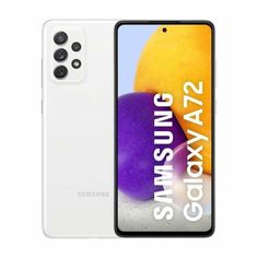 the new samsung galaxy s20 is shown in white with purple and yellow balls on it