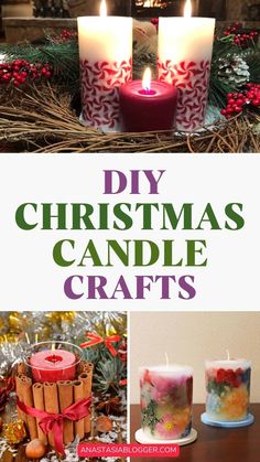 diy christmas candle crafts with candles and decorations