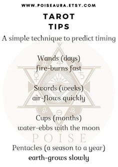 the tarot tips poster with instructions to use it in your home decorating project