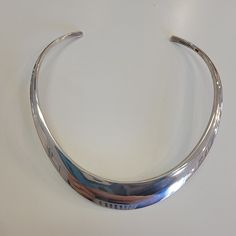 Estate sterling silver collar necklace that is 16mm wide in the front tapering to 4.6mm in the back. It weighs 62 grams. Statement Necklaces, Pretty Jewellery, Collar Necklace, Silver Necklaces, Silver Bracelet, Statement Necklace, Necklaces, Sterling Silver, Collar