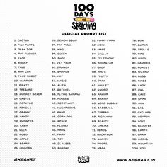 the official print list for 100 days of stringing