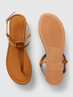 Vegan Leather T-Strap Sandals | Gap Toddler Boys, T Strap Sandals, T Strap, Strap Sandals, Best Makeup Products, Vegan Leather, Leather Upper, Gap, Buckle