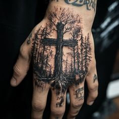 Cross Tattoo On Hand Tattoo Artwork Set Soldier Of God Tattoo, My Mercy Prevails Over My Wrath Tattoo, Tree Tattoo Hand, Men Cross Tattoos, Forearm Cross Tattoo Men, Western Tattoos For Men, Alice In Chains Tattoo, Cross Hand Tattoo, Christian Tattoos Men