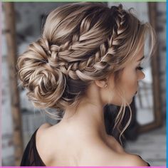 Achieve timeless elegance with these classic braided updo hairstyles. Perfect for formal occasions. Save this pin for classic updo ideas! #Braids #Updo #ClassicStyles Hairstyle With Jumpsuit Outfit, Wedding Hair Low Bun With Braid, Wedding Hair Mostly Up, Big Thick Braids, Bridal Hair Updo Plait, Bun Hairstyles For Formal, Wedding Updos For Long Hair Braid, Bride Braid Updo, Veil Updo Hairstyles Brides