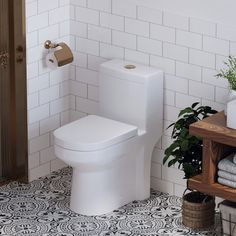 Nia Small Bathroom One-Piece Toilet, 1.28 GPF Round Dual-Flush Floor Mounted Round Toilet, Elongated Toilet Seat, Dual Flush Toilet, Compact Bathroom, Modern Toilet, Small Toilet, Flush Toilet, Toilet Cleaning, One Piece Toilets