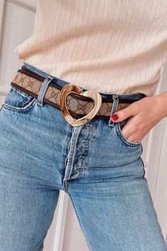 Vintage Gucci Statement Heart Belt Vintage Gucci Belt, Heart Belt, Chanel Scarf, Moon River, Cool Vintage, Outfit Details, Vintage Gucci