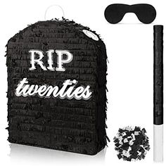 a black bag with the words rip twenties written on it and a pair of sunglasses next to it