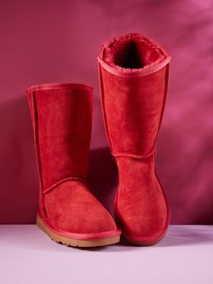 Red Red Ugg Boots, Ugg Boats, Tall Ugg, High Quality Boots, Reindeer Headband, Hello Winter, Shearling Boots, Ugg Classic, Eva Sole