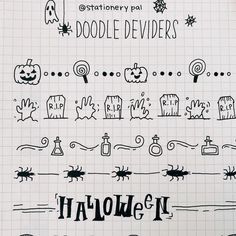 the doodle deviders are drawn in different styles and colors, including black ink